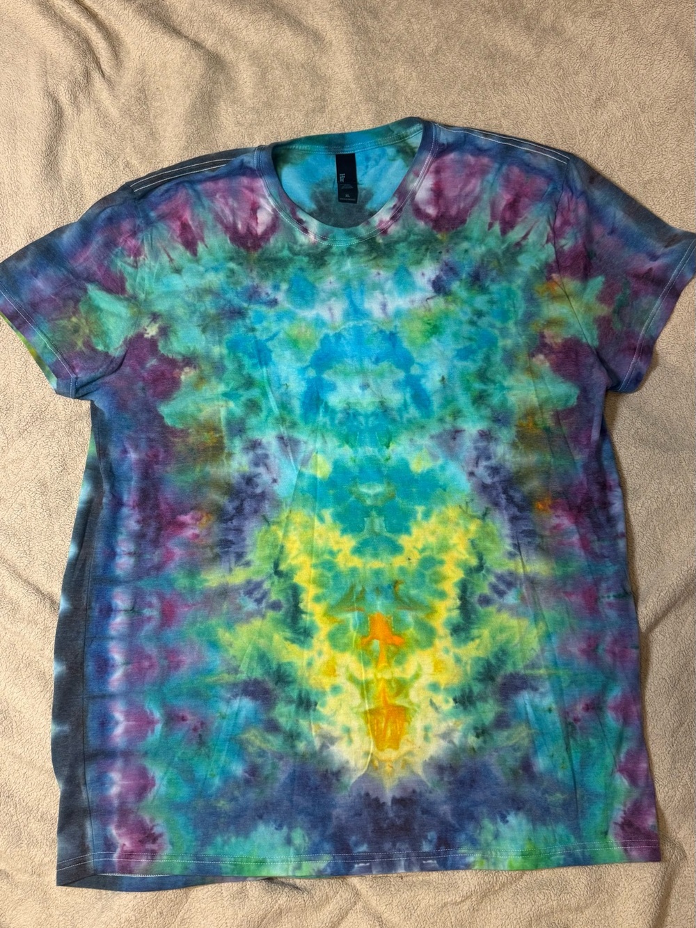 Hanes Multicolor Tie-Dye Short Sleeve Tee (Blue, Purple, Green, Yellow)